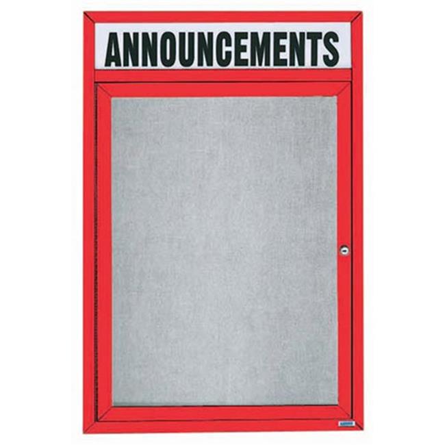 Aarco Products Outdoor Enclosed Bulletin Board Red