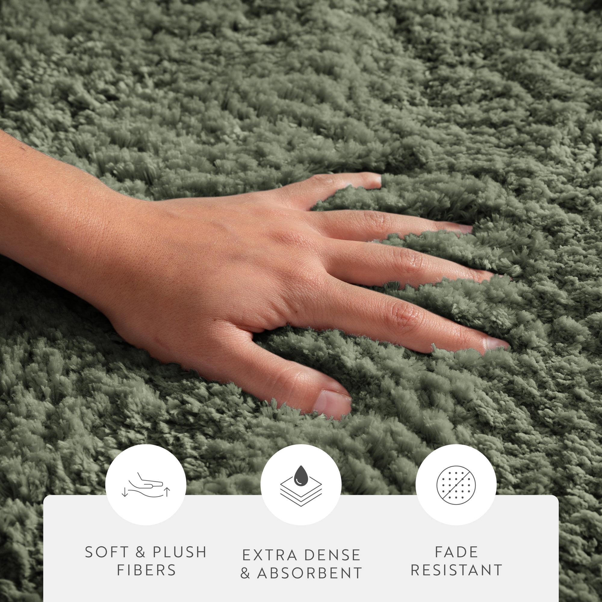 Plush Absorbent Bath Mat Rug with Anti-Skid Rubber Backing - Comfort Canopy
