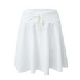 thumbnail image 4 of White Women High Leg Tie Knot Straight Leg Plain Midi Skirt Swimsuits Shorts for Women Spandex 2025 Clothes Fashion Y2K L, 4 of 9