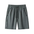 thumbnail image 5 of EOYWHK Beach Shorts with Pockets Elastic Waist Mens Casual Shorts Soft Lightweight Breathable for Basketball Running Gym Active Wear Gray, Size XXL, 5 of 6