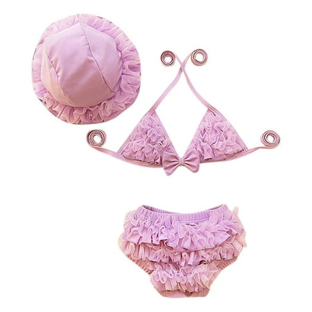 

Toddler Swimsuit Girl Size Xl Bikini Ruffle Swimwear Bathing Suits For Girls Padded