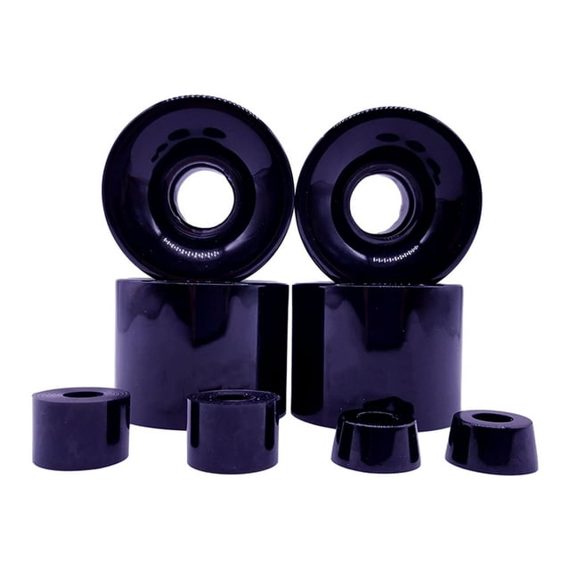 Almencla 4 Pcs Roues de Planche à Roulettes Dureté 78A Roue d'Amortissement en PU Durable Remplacement Noir