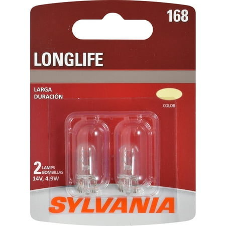 Automotive Mini Bulbs - SYLVANIA 168 Long Life Mini Bulb, Pack of 2