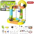 thumbnail image 7 of Clickrail Electric Train Set Flexible Race Track, Electric Train with Magnetic Tracks, Building Blocks with 360° Loops/Bridges, Gravity-Defying 3d Embedded Layouts & Motorized Car for Kids (105PCS), 7 of 7