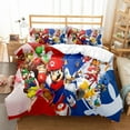 thumbnail image 2 of Mario Quilt Cover Suit, Three-piece Set, Bedding, Cartoon Print, Duvet Cover, Bedroom Decoration-SinKeeU, 2 of 3
