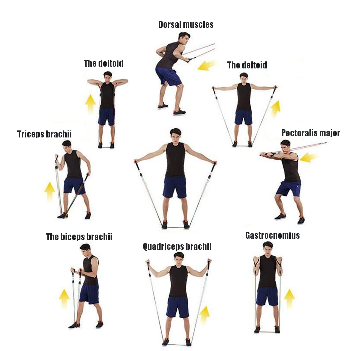 11pcs Kit Fitness Resistance Bands Exercise Elastic Pull String Sport Workout Yoga Gym Training Ankle Leg Stretching Loop Exercise Resistance Bands Leg Resistance Walmart
