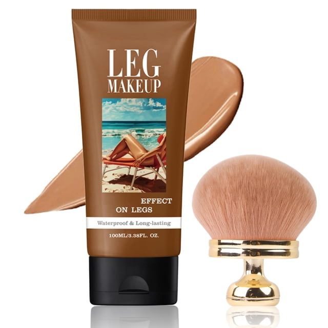Corrector corporal Sheghy Legs Makeup a prueba de agua con brocha color bronce
