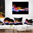 thumbnail image 4 of Designart Blue Yellow Waves in Black - Abstract Throw Pillow - 16x16, 4 of 5