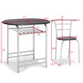 thumbnail image 2 of Costway 3pcs Bistro Dining Set Table & 2 Chairs Kitchen Furniture Pub Home Restaurant, 2 of 8