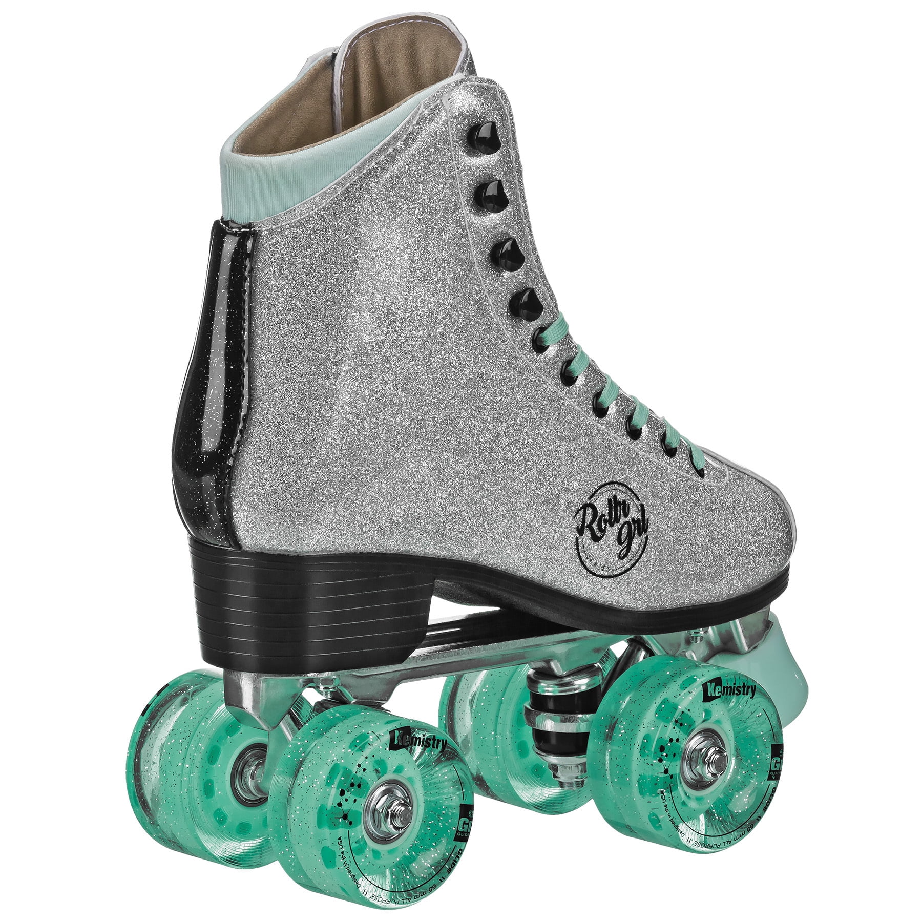 Rollr Grl Astra Glitter Roller Skates Silver/Black size 03