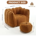 thumbnail image 2 of Lin-Utrend Giant Bean Bag Chair with Ottoman,Pumpkin Shape Big Lazy Sofa, Cozy BeanBag Chairs for Adults,Super Soft Bean Bag Couch for Living Room, Bedroom,Apartment, 2 of 7