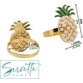 thumbnail image 2 of Servette Home Gold Napkin Metal Rings Pineapple with Pearls - Set of 2, Weddings, 2 of 5