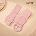 thumbnail image 5 of SUOSDEY Women's Elastic Wide Belt Suede Stretchy Wasit Belt for Dresses,Pink, 5 of 6