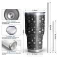 thumbnail image 6 of 30oz Black White Gothic Skull Hand Eye Pattern Tumblers Stainless Steel Tumbler with Lid and Straw,Vacuum Insulated Double Wall Travel Tumbler Cups Mug with Cleaning Brush for Coffee,Tea, 6 of 7