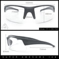 thumbnail image 3 of ANSI Z87.1 Safety Glasses Clear Lens Lightweight Protective Eyewear UV400 Impact Resistant Wraparound Design All Black, 3 of 7