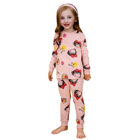 

Toddler Baby Boy Girl Pajama Sets Snug-Fit Lounge Outfit For Kids Cartoon Prints Long Sleeves Unisex Infant Nightgowns Newborn Sleepwear Pj Set Nightwear Pink 0.00