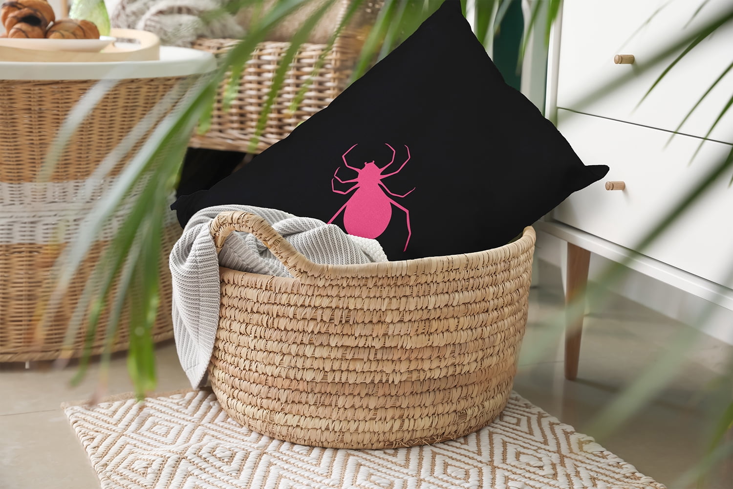 20" x 14" Simply Daisy Halloween Spiders Polyester Accent Pillow, Tickled Pink Qty 1