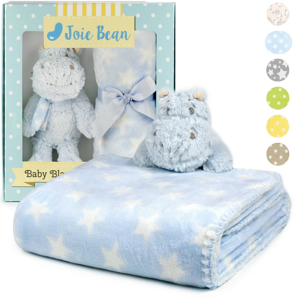 JOIE BEAN Baby Blanket and Stuffed Animal Set for Boys, Girls Soft