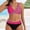Hot Pink, variant on Women's Swimsuits Color Block Sequin Swim Suit Hipster Crew Neck Bikinis Green Womens Bikini Swimsuits,L