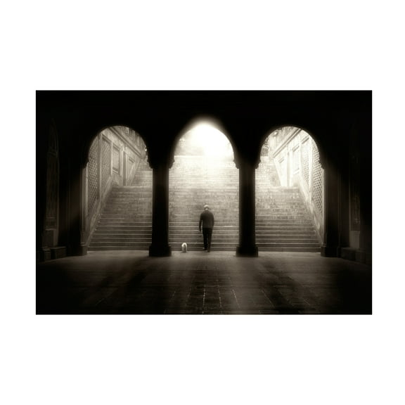 Canvas Wall Art - Louis-Philippe Provost 'Morning Walk' Wall Art for Living Room, Bedroom, or Office Décor by Trademark Fine Art - 19 x 12 Inches