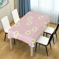 thumbnail image 7 of Coolnut Unbreakable Square Tablecloths with Dust and Wrinkle Resistance-54x72In, Pink Daisy Wedding Kitchen Picnic Buffet Holiday Party House Decor, 7 of 7