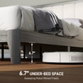 thumbnail image 4 of HOMCOM Queen Bed Frame with Upholstered Headboard, Queen Size Platform Bed Frame with Wooden Slats, No Box Spring Needed, Easy Assembly, Gray, 4 of 9