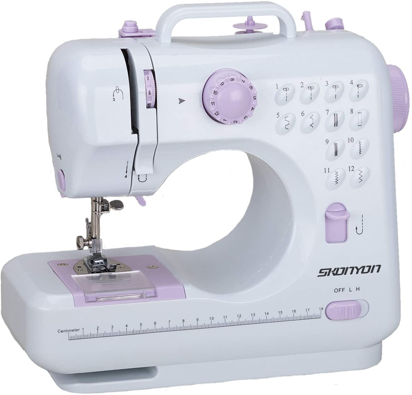 Electric Sewing Machine Portable Mini 12 Stitch Overlock 2 Speeds Foot Pedal LED 