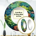 thumbnail image 3 of Designart "Paradise of Succulents Green Blue Bliss I" Floral Round Mirror Wall Decor Traditional - Large Green Round Bathroom Mirror - Round Mirror - 29" x 29", 3 of 6