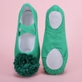 thumbnail image 4 of jianru Ballet Shoes for Girls Elastic Straps Non Slip Soft Sole Floral Canvas Professional Dance Shoes for Toddler Kids, 4 of 9