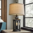 thumbnail image 4 of Oneach 23.75" 3 Way Dimmable Table Lamp with USB A+C Ports for Living Room Bedroom Rustic Farmhouse Nightstand Bedside Lamps Resin (2 Bulbs Included), 4 of 8