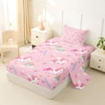 thumbnail image 2 of Erosebridal Girls Unicorn Twin Sheet Sets,Cartoon Rainbow Print Cute Flowers Bedding For Kids 3 Pieces, 2 of 6