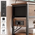thumbnail image 2 of Aufeile 43" Narrow Console Table, Entryway Table with 3 Drawers and Outlets, Fabirc Sofa Table with Open Shelves for Couch, Hallway, Foyer, Living Room, Brown, 2 of 7