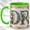 Green, variant on Botanical DR Coffee Mug, Doctor Initial Mug, Ceramic 11 oz