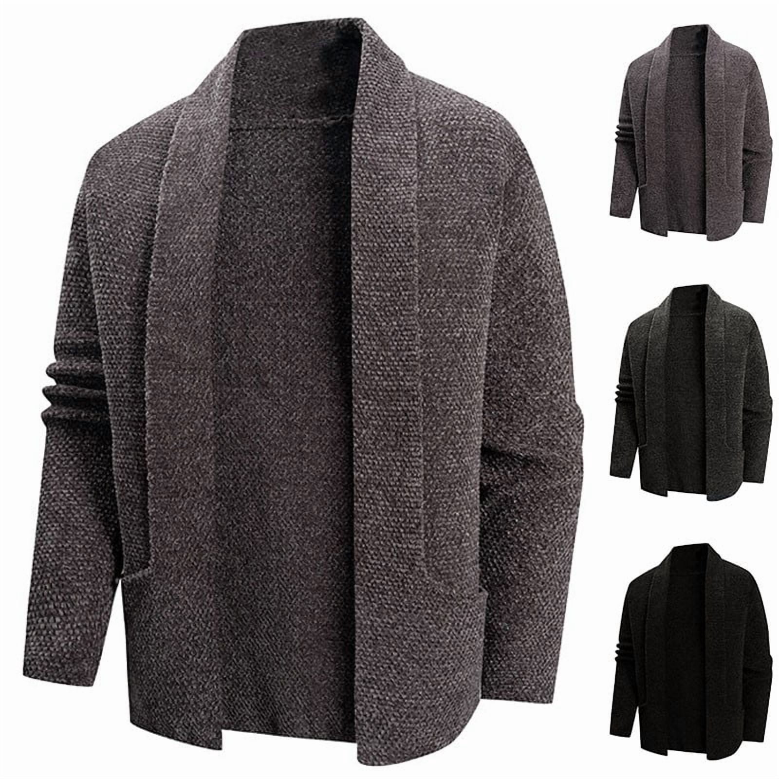 Lolmot Cardigan Sweaters for Men Button up Sweater Shawl Collar
