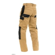 Skylinewears Men Utility Work Pants Cordura Safety Trouser Cargo Knee Reinforced Heavy Duty Pants Khaki W30-L32