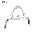 thumbnail image 3 of Uxcell Metal Purse Frames, 8.07" 2Pack Kiss Lock Clasp Frame for Coin Bags DIY, Silver, 3 of 6