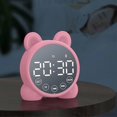 thumbnail image 2 of Children's Bluetooth Alarm Clock with Mirror Display and Sleep Trainer Functionality Pink Digital Timer for Bedside Use, 2 of 5