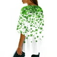 thumbnail image 5 of Hueook St Patricks Day Cardigan Women's St. Patrick's Day Print Cardigan Beach Cover Shirt Spring And Summer Fashionable Casual Top 3/4 Sleeve T-shirt Top Green S, 5 of 7