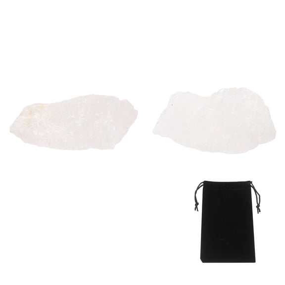 Uxcell 100g Clear Quartz Rough Crystals, Crystal Rocks Stone Real Raw Gemstones with Velvet Bag for Vase Filler Landscape Bottom Decoration Home Collection Decor DIY Project