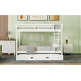 thumbnail image 6 of Newest Wood Queen Size Bunk Bed with Ladder , Trundle, White, 6 of 9