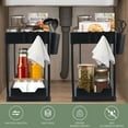 thumbnail image 6 of Leyfeng Under Sink Organizers and Storager, 2-Tier Sliding Kitchen Drawer Organizer Bathroom Storage Cabinet Organizer with Hooks Hanging Cup Multi-purpose Kitchen Shelf Organization - Black, 6 of 8