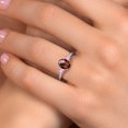 thumbnail image 4 of Gem Stone King 10K Two Tone Gold Red Garnet and Pink Lab Grown Diamond Engagement Ring for Women | 2.03 Cttw | Oval Checkerboard 8X6MM | Gemstone January Birthstone | Size 5, 4 of 6