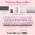 thumbnail image 6 of FortuneKey Trading X71 Pink Transparent Mechanical Keyboard With Clear Keycaps, BT5.0/2.4G/USB-C Wired Gaming Keyboard 68% Layout 71 Keys, Gasket Mount Wireless RGB Keyboard For Win/Mac, 6 of 12