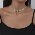 thumbnail image 3 of Collar con cadena pequeña para clavícula, collar pintado para mujer, collar con flores, 3 of 7