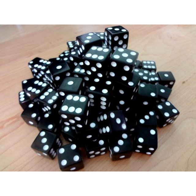 Suministros de aprendizaje con descuento 100 dados negros - 16 mm Discount Learning Supplies 789264249799