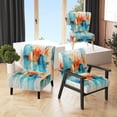 thumbnail image 1 of Designart "composition Symphony I" Teal Abstract Collages Upholstered Accent Chair - Modern Arm Chair For Bedroom, 1 of 7