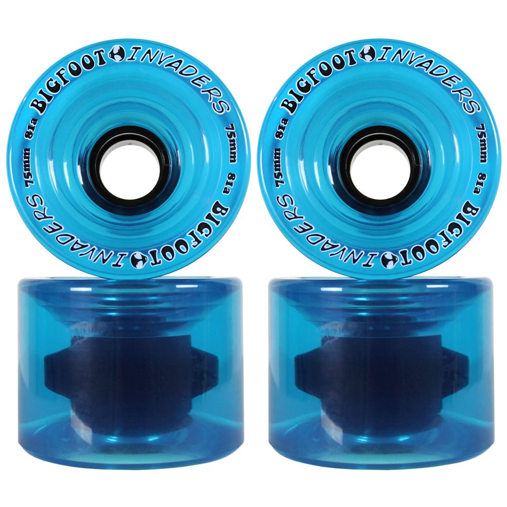 BIGFOOT LONGBOARD WHEELS 75mm 81a INVADERS BLUE Offset Downhill