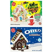 Oreo Create-A-Treat Holiday Cookie House Kit and Sour Patch Kids Decorating, Variety Pack, 2 Count