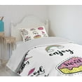 thumbnail image 4 of Ambesonne Chill Quilted Bedspread Set 2 Pcs, Happy Sweetest Day, Twin Size, Multicolor, 4 of 6