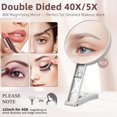 thumbnail image 2 of Magnifying Mirror 40X/5X Double Sided Hand Mirror, Precision Makeup at 40X Magnification & Overall View at 5X，Travel Handheld Magnified Makeup Mirror with Handle & Table Stand, Vanity Cosmetic Mirror, 2 of 8